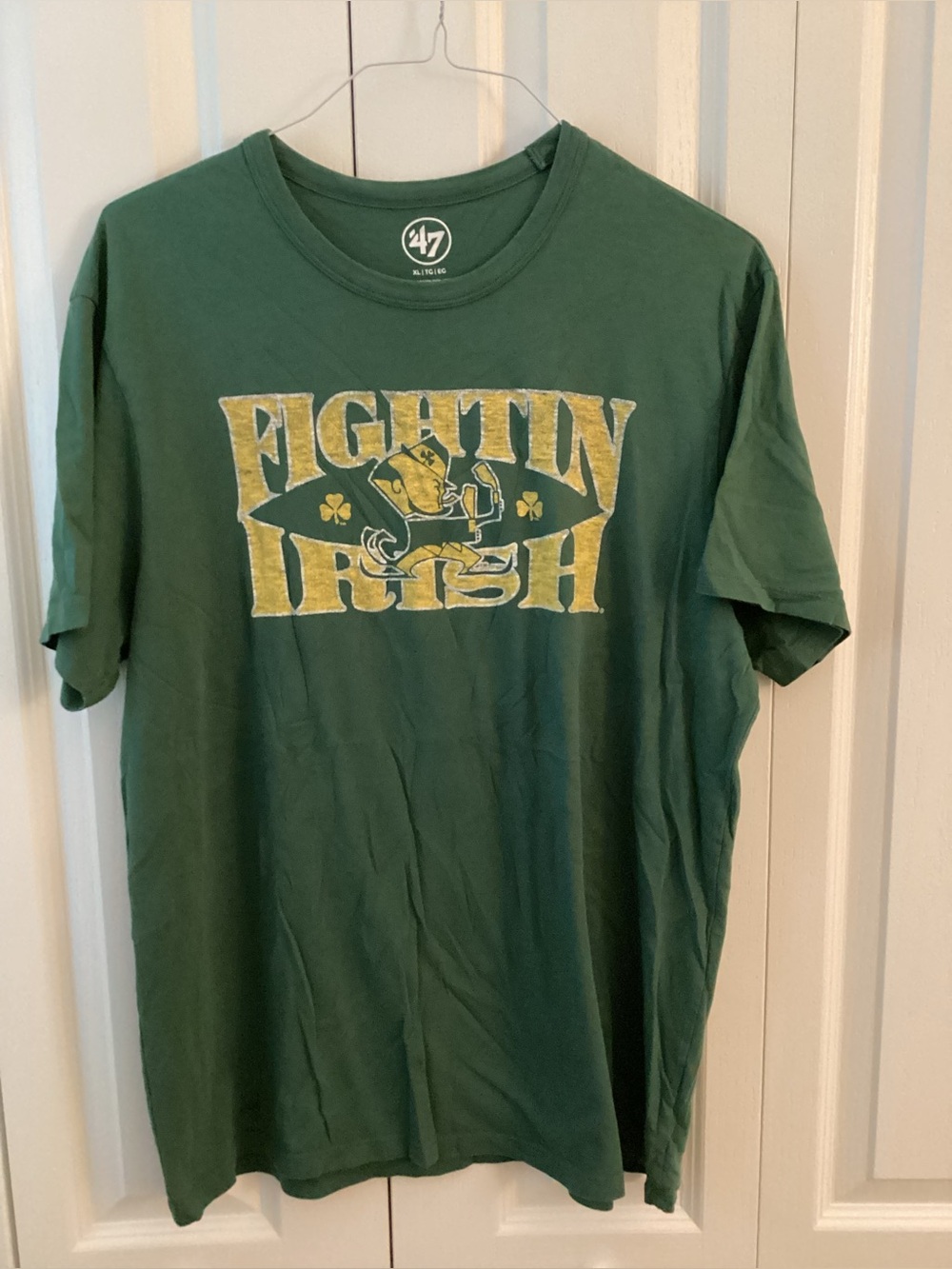 47 Brand Green Notre Dame Fighting Irish Article Franklin T-shirt  Sz XL - IEC